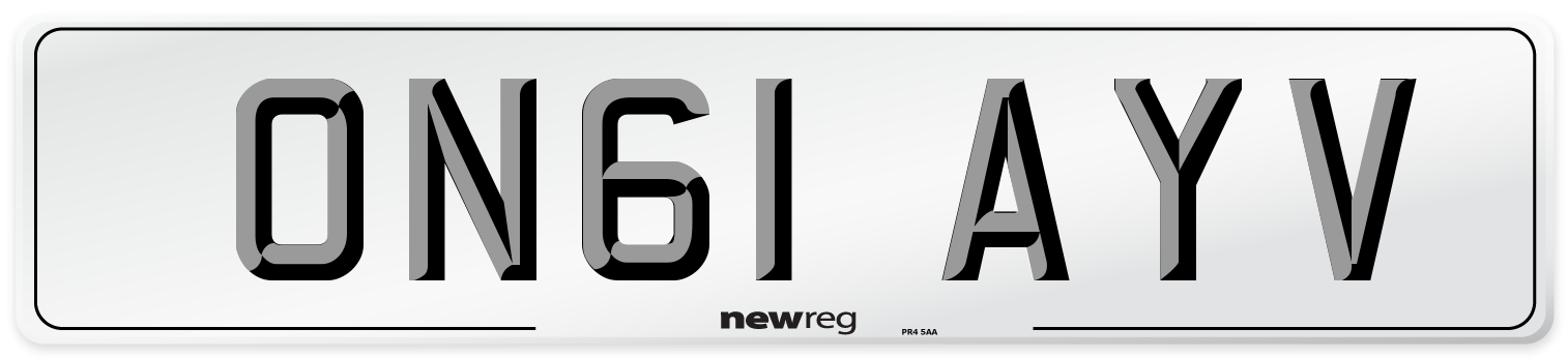 ON61 AYV Number Plate from New Reg